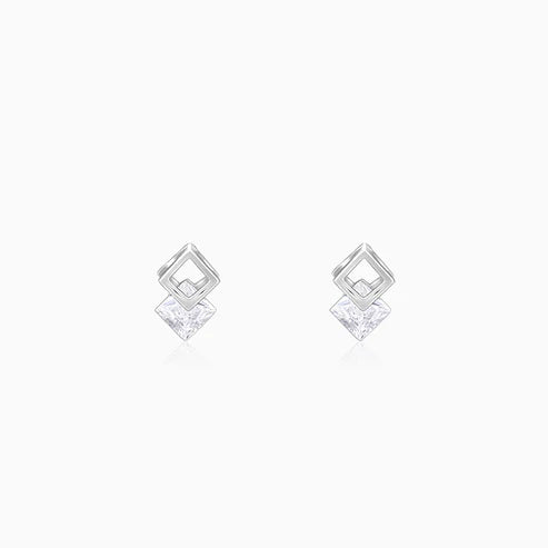 Silver Quadrangle Earrings