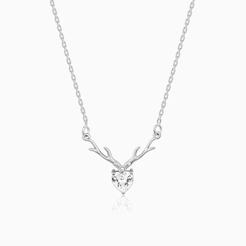 Anushka Sharma Silver Deer Heart Necklace