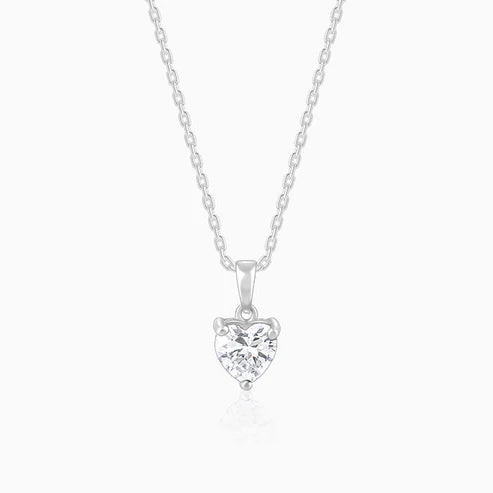 Anushka Sharma Silver Solitaire Heart Pendant with Link Chain