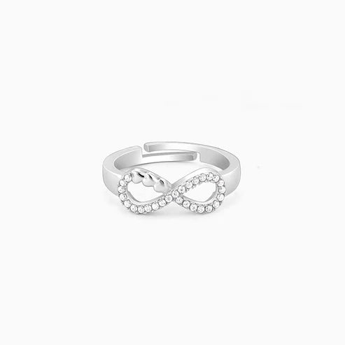 Silver Infinity Heart Ring