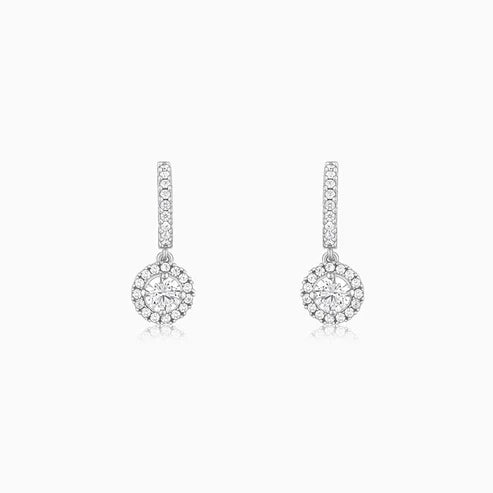 Silver Zircon Drizzle Drop Earrings